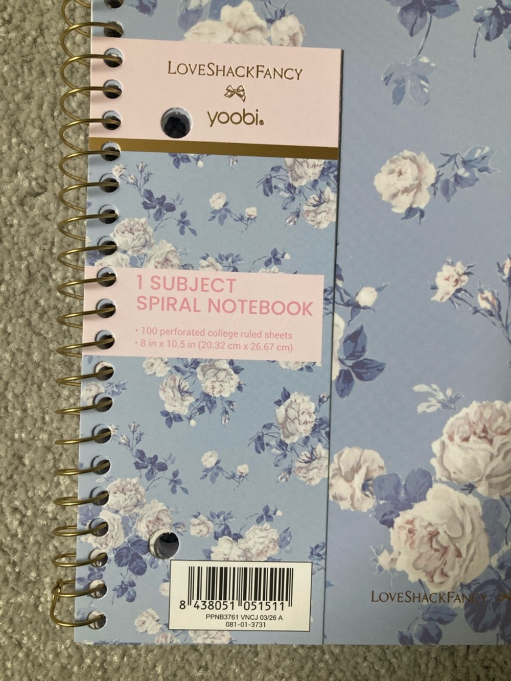 IN-HAND | LoveShackFancy x Target Yoobi Set of 3 Spiral Bound Notebooks - Picture 2 of 4